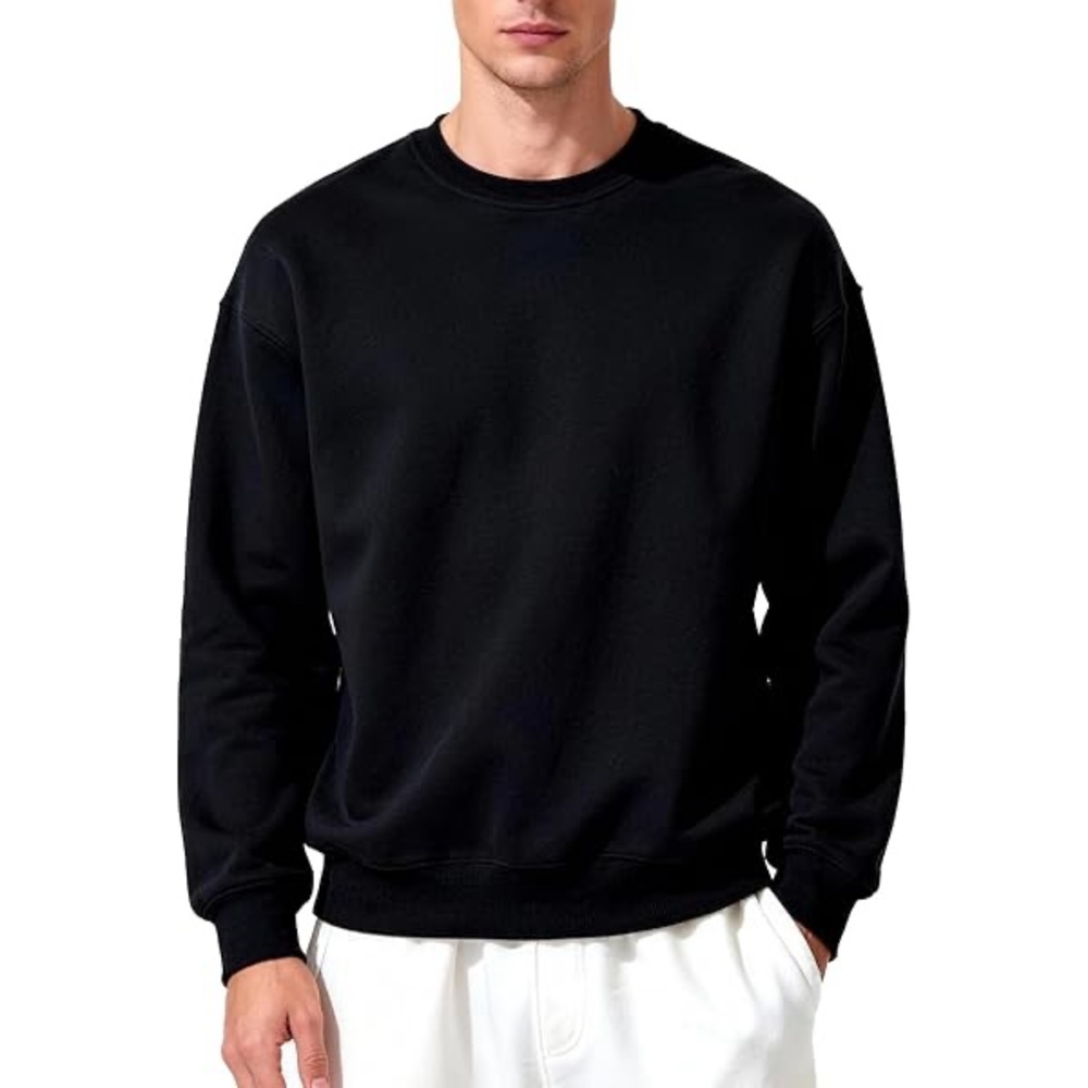 Lands’ End Men’s Crewneck Sweatshirt Black Size‎ XL 46-48 Pullover Fleece